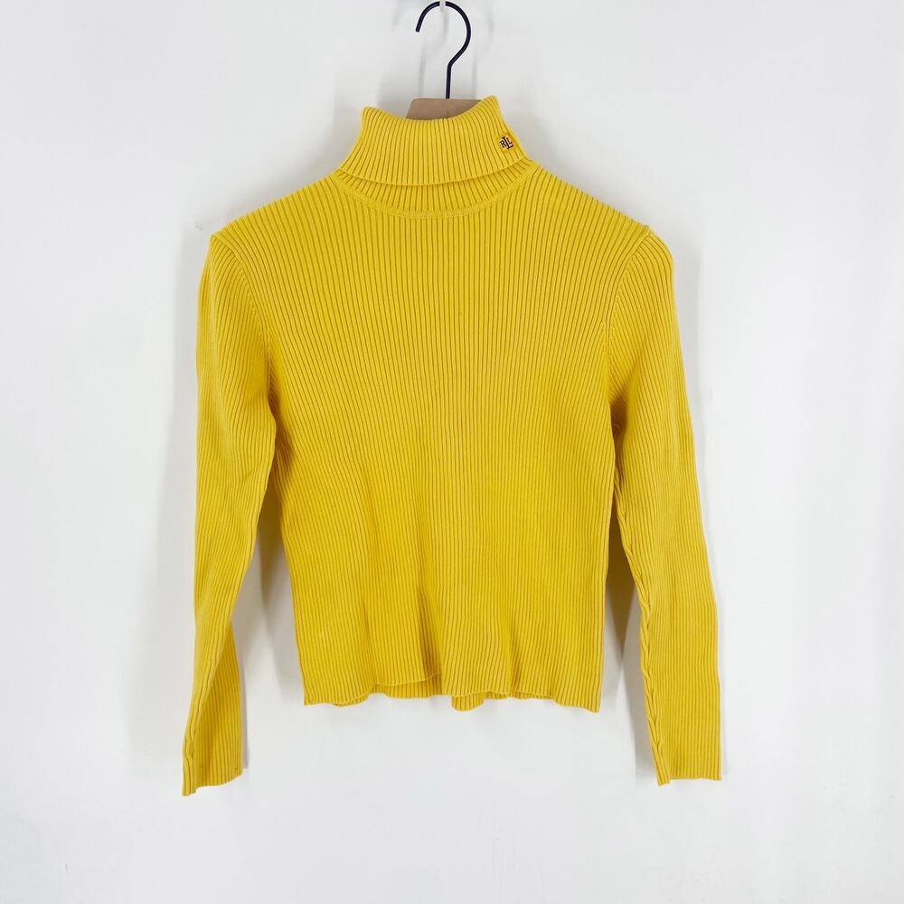 Lauren Ralph Lauren Yellow Ribbed Turtleneck